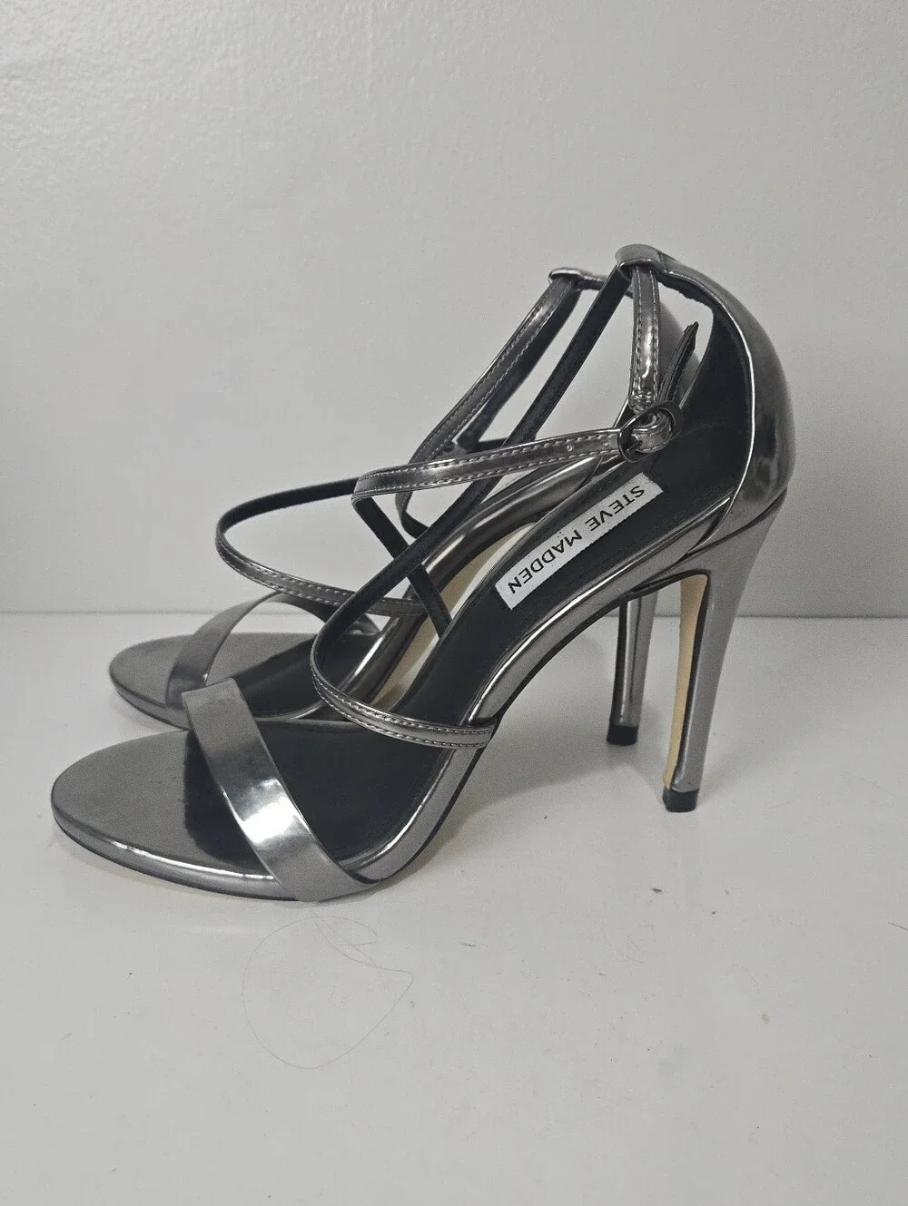 Steve Madden Gunmetal Strappy High Heel Sandals